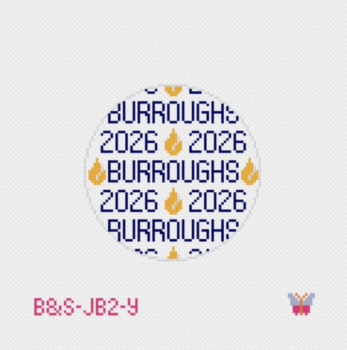 PREORDER: Burroughs Flame Custom Class Year - 18 mesh 4” Round